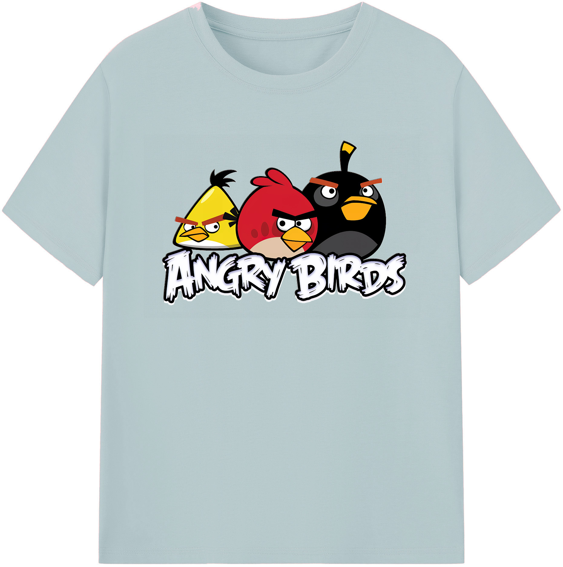 （画像用） Angry Birds アングリーバード 綿100％半袖Tシャツ（フロントプリント）
